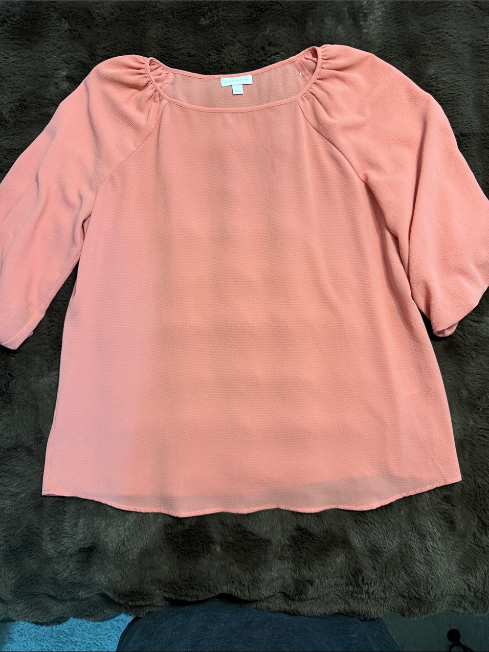 Charter Club Coral Pink Scoop Neck Blouse